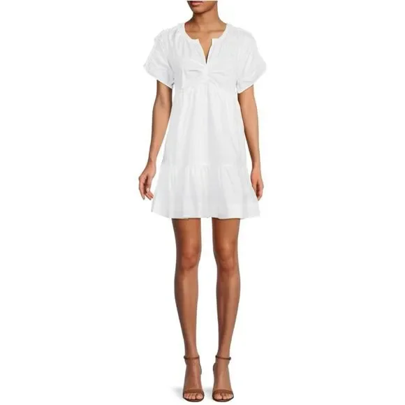 Tanya Taylor Amaria Ruffle Poplin A-Line Dress, New, Size XL